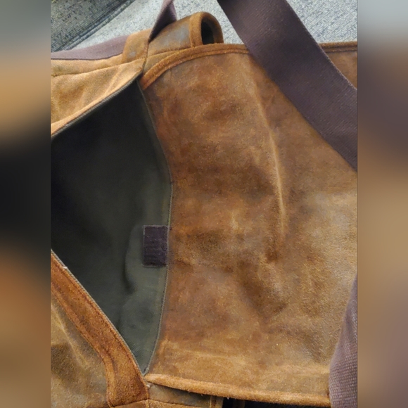Wilsons Leather M. Julian Brown Suede Leather Messenger Laptop Briefcase Bookbag - Picture 11 of 12
